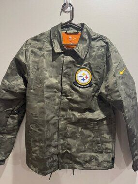 Nike NFL Pittsburgh Steelers On-Field Apparel Salute To Service Camo Jacket M